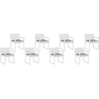 Beliani Zestaw 8 poduszek na krzesła ogrodowe niebiesko-biały Sassari 213066