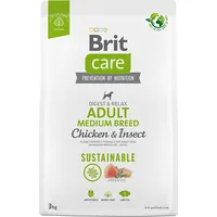 Brit Care Dog Sustainable Adult Medium Breed Chicken  Insect - dry dog food 3 kg 100-172176
