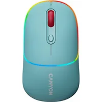 Canyon Mysz Mw-22, 2 in 1 Wireless optical mouse with 4 buttons,Silent switch for right/left keys,DPI 800/1200/1600, modeBT/ 2.4Ghz, 650Mah Li-Poly battery,RGB backlight,Dark cyan, cable length 0.8M, 1106234.2Mm, 0.085Kg Art675077