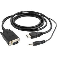 Gembird A-Hdmi-Vga-03-10 video cable adapter 3 m Hdmi  3.5Mm Vga D-Sub Black