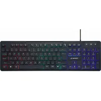 Gembird Kb-Uml-02 Rainbow backlight multimedia keyboard, black, Us layout