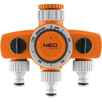 Neo Tools Rozdzielacz trójzaworowy trójzaworowy, 2 wyjścia z blokadą, jedno wyłącznikiem czasowym 15-750