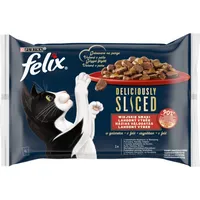 Purina Nestle Felix Deliciously Sliced - wet cat food 4X 80 g 