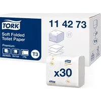 Tork - Papier toaletowy w składce, biały Miękki Premium 114273