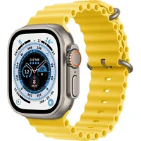 Apple Watch Ultra, Smartwatch Yellow, 49 mm, Ocean strap, Titanium case, Cellular Mnhg3Fd/A