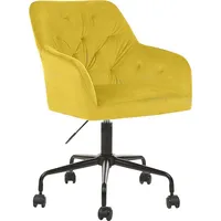 Beliani Krzesło biurowe regulowane welurowe żółte Antares Lumarko 397444 Bel