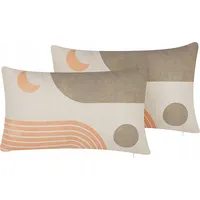 Beliani Lumarko 2 poduszki dekoracyjne abstrakcyjny wzór 30 x 50 cm wielokolorowe Melampodium 307524 Bel