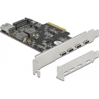 Delock Kontroler Pci Express x4 card for 4 x Usb Type-C  1 Type-A - Superspeed 10 Gbps low profile form factor, controller 90059