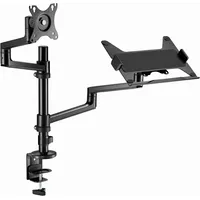 Gembird Ma-Da-04 Adjustable desk mount with monitor arm and notebook tray, 17-32, up to 8 kg