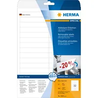 Herma Etykiety odklejalne Movables A4, białe, papier matowy, 800 szt., zaokrąglone narożniki 4209