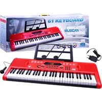 Jokomisiada Organy Keyboard z mikrofonem 61Kl czerwone In0132 Cz