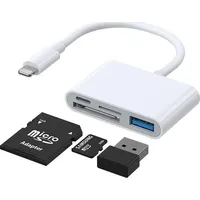 Joyroom Czytnik Hub czytnik kart adapter do iPhone Otg Lightning - Usb Sd Tf biały 6941237169259