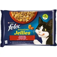 Purina Nestle Felix Sensations - beef with tomato and chicken carrot in jelly Wet food for cats 4 x 85G Art620338