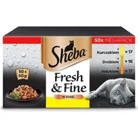 Sheba sachets in sauce poultry flavors - wet cat food 50X50 g Art603334