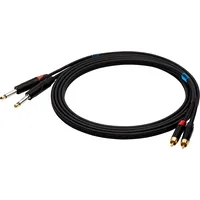 Ssq Kabel Rcajm2 - kabel 2 metrowy 2Xrca- 2X Jack Mono 6,3Mm Ss-1428