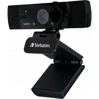 Verbatim Kamera internetowa 4K Ultra High Definition 3840X2160, 1920X1080, Usb 2.0, czarna, Windows, Mac Os X, Linux kernel, Android Chrome, Full Hd, 49580