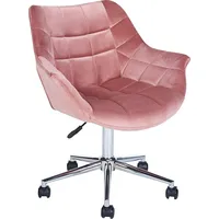 Beliani Krzesło biurowe regulowane welurowe różowe Labelle Lumarko 382720 Bel