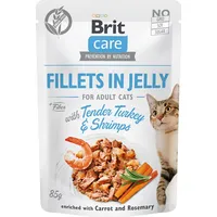 Brit Care Cat Fillets In Jelly Tender TurkeyShrimps 85G Art498628