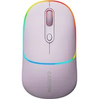 Canyon Mysz Mw-22, 2 in 1 Wireless optical mouse with 4 buttons,Silent switch for right/left keys,DPI 800/1200/1600, modeBT/ 2.4Ghz, 650Mah Li-Poly battery,RGB backlight,Pearl rose, cable length 0.8M, 1106234.2Mm, 0.085Kg Art824909