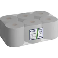 Cliro - Papier toaletowy w roli Jumbo, makulatura, 12 rolek, 130 m Szary 51855