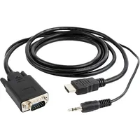 Gembird A-Hdmi-Vga-03-6 video cable adapter 1.8 m Hdmi Type A Standard Vga D-Sub  3.5Mm Black