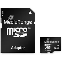 Mediarange Memory Micro Sdxc 64Gb C10/W/Adapter Mr955