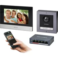 Orno Hikvision Ds-Kis602B zestaw wideodomofonowy Poe jednorodzinny z monitorem dotykowym 7 Wifi, panelem zewnętrznym kamerą Fullhd i switch Art843963