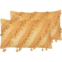 Shumee Zestaw 2 poduszek dekoracyjnych 30 x 50 cm żółty Ayroor 294373