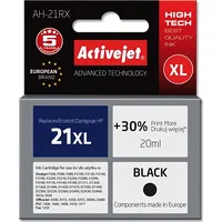 Activejet Ink Cartridge Ah-21Rx for Hp Printer, Compatible with 21Xl C9351A  Premium 20 ml black. Prints 30 more.