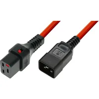 Assmann Kabel zasilający Iec Lock 3X1,5Mm2 C20 prosty/IEC C19 prosty M/Ż 2M czerwony Iec-Pc1402