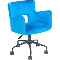 Beliani Krzesło biurowe regulowane welurowe niebieskie Sanilac Lumarko 382882 Bel