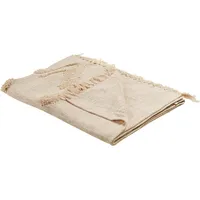 Beliani Lumarko Koc bawełniany 130 x 180 cm beżowy Fatehpur 327570 Bel