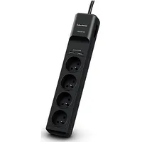 Cyberpower Tracer Iii P0420Sud0-Fr surge protector Black 4 Ac outlets 200 - 250 V 1.8 m