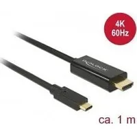 Delock Adapter Av Cable Usb Type-Cª male  Hdmi Dp Alt Mode 4K 60 Hz 1M black De-85290
