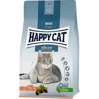Happy Cat Indoor Atlantic Salmon, sucha karma, dla dorosłych kotów niewychodzących, łosoś atlantycki, 1,3 kg, worek Hc-0743