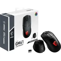 Msi Clutch Gm41 Lightweight Wireless Gaming Mouse Rgb, upto 20000 Dpi, low latency, 74G weight, 80 hours battery life, 6 Programmable button, Symmetrical design, Omron Switches, Dragon Center S12-4300860-C54