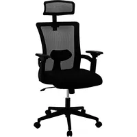 Techly Krzesło biurowe Fotel biurowy obrotowy, wentylowane oparcie, zagłówek 105711