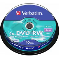 Verbatim Dvd-Rw 4.7 Gb 4X 10 sztuk 43552