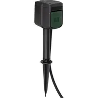 Brennenstuhl Connect Wifi garden socket 2-Way, with ground spike and mounting plate, strip Black/Green, 10 meters, timer, voice control 1154540601