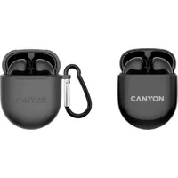 Canyon Słuchawki Tws-6, Bluetooth headset, with microphone, Bt V5.3 Jl 6976D4, Frequence Response20Hz-20Khz, battery Earbud 30Mah2Charging Case 400Mah, type-C cable length 0.24M, Size 644826Mm, 0.040Kg, Black Art682696