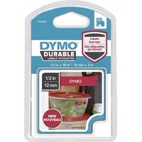 Dymo D1-Schriftband Vinyl 12Mmx3M weiß auf rot - 1978366