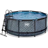 Exit Toys Stone Pool, Frame Pool O 360X122Cm, swimming pool Grey, with filter pump 30.22.12.00