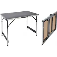Hi Lumarko Składany stół, 100 x 60 94 cm, aluminiowy Czarny