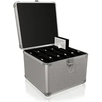 Icy Box Walizka aluminiowa na 10 dysków 2.5 lub 3.5 srebrna Ib-Ac628