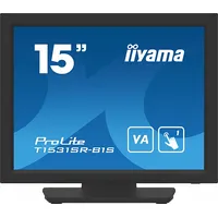 Iiyama Monitor iiyama 15 Resistive Touch, Va-Panel, 1024X768, Speakers, Vga, Displayport, Hdmi, 300Cd/M2 With touch, Usb Interface, Built-In Power Adapter T1531Sr-B1S