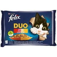 Purina Nestle Felix Fantastic Duo meat - beef and poultry, chicken kidney, lamb veal, turkey liver 4 x 85G Art507797