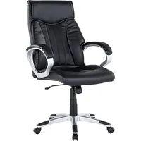Shumee Krzesło biurowe Fotel biurowy regulowany ekoskóra czarny Triumph 46110