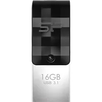 Silicon Power Mobile C31 Usb flash drive 16 Gb Type-A / Type-C 3.2 Gen 1 3.1 Black, Silver Sp016Gbuc3C31V1K