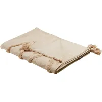 Beliani Lumarko Koc bawełniany 130 x 180 cm beżowy Morbi 327552 Bel
