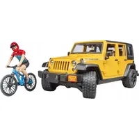 Bruder Jeep Wrangler Unlimited Rubicon z rowerem górskim i figurką kolarza 02543
